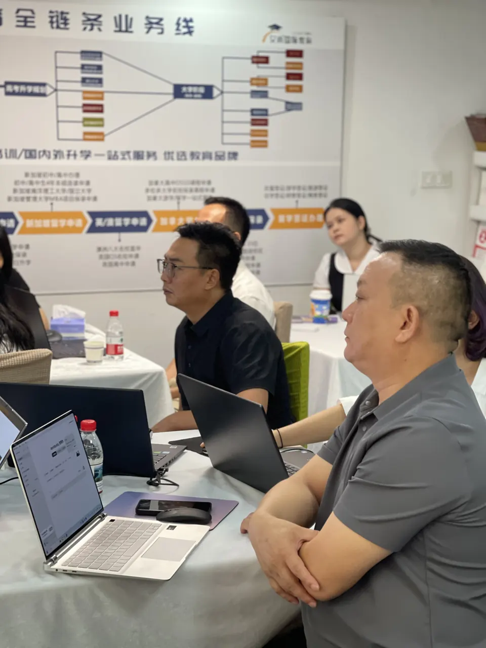 企业家学员在智能应用总裁班东莞站第一期现场专注学习并进行上机实践